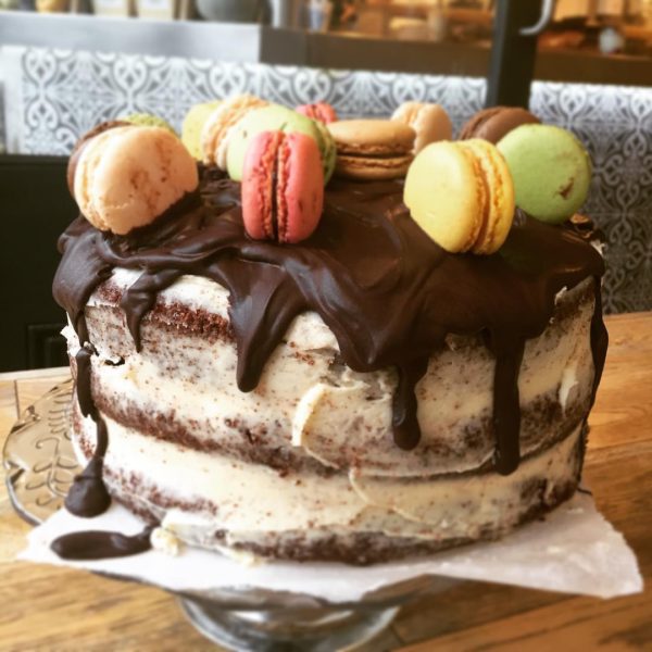 Macaron Chocolate Drippy Cake