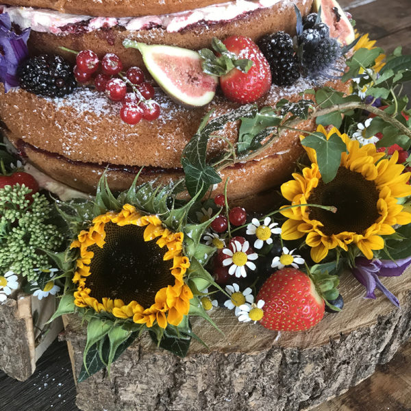 Fanny's Fancies Victoria Sponge with Fresh Fruit and Flowers